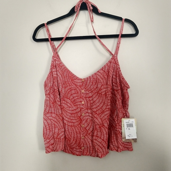 Lily White Button Front Tie Neck Tank Top XL - Picture 3 of 8